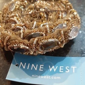 Nine West Belt Chocolate with Rhinestones NWT
